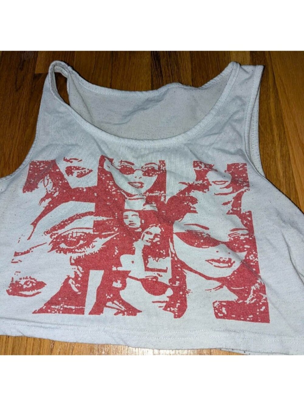 White and red crop top #croptopwhite, red print,...